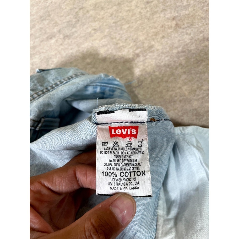 Levis 501 Original Fit Jeans Mens 38x34 Blue Denim Cotton High Rise Light Wash - Picture 4 of 16